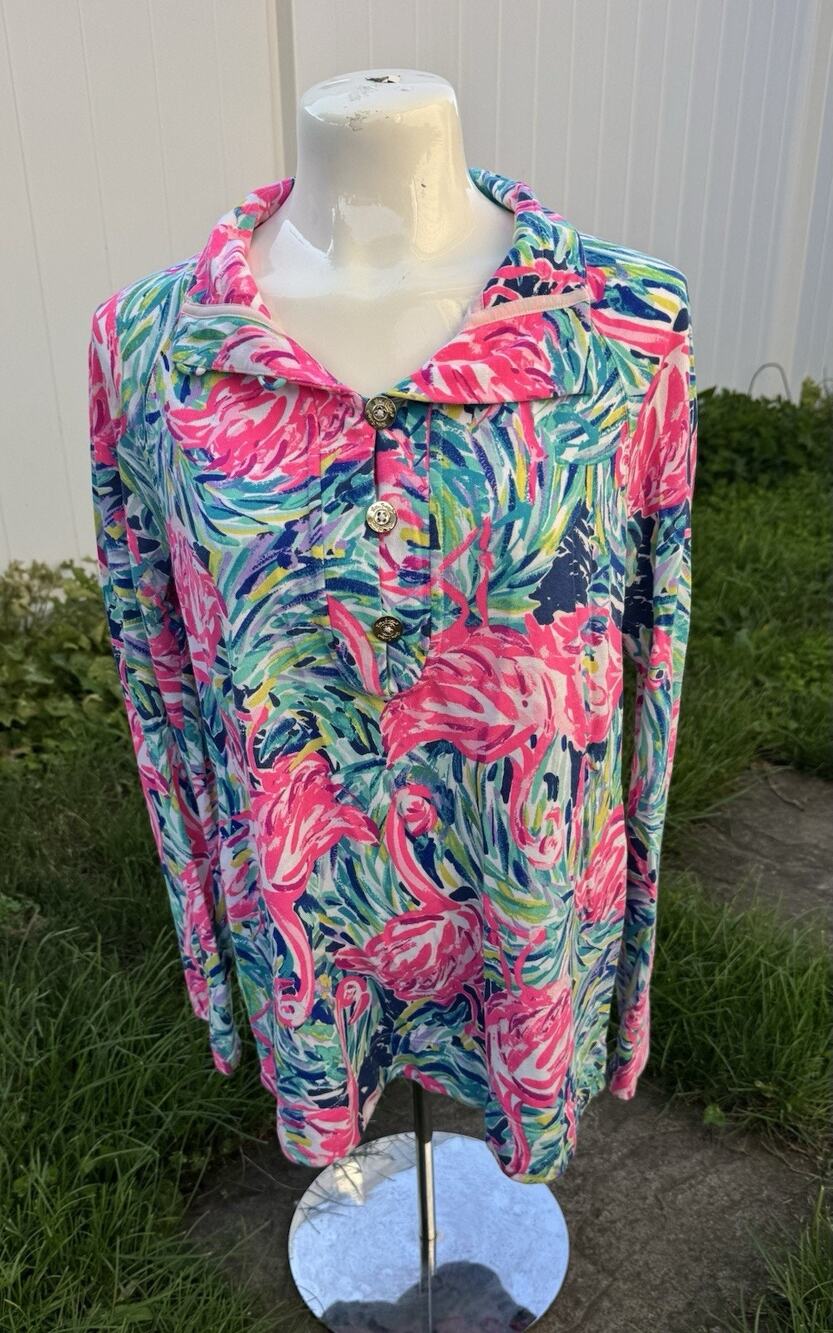 Lilly Pulitzer WINDSOR Pullover Flamenco Beach SIZE MEDIUM